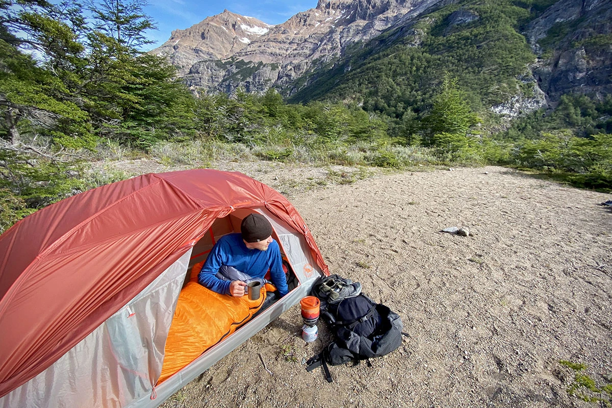 Big Agnes Sales -Big Agnes Sales Big Agnes Copper Spur backpacking tent morning in valley 0